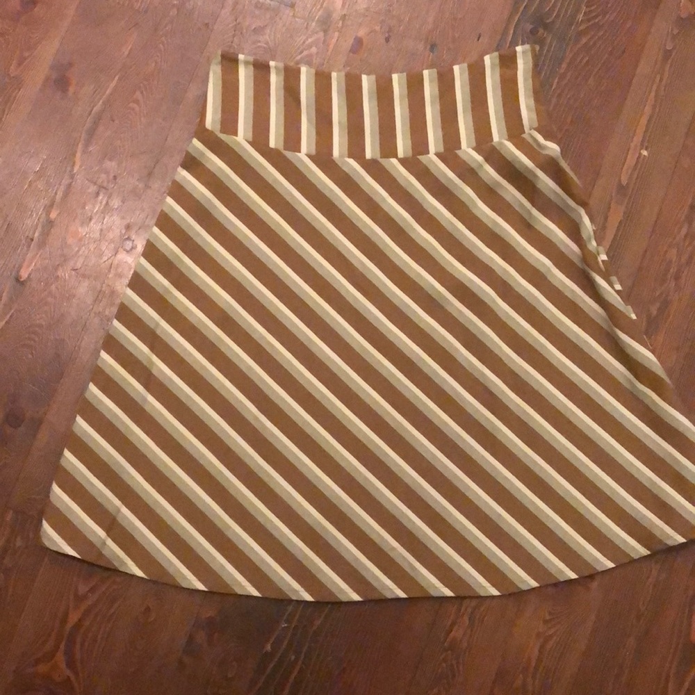 Texture striped A-line skirt